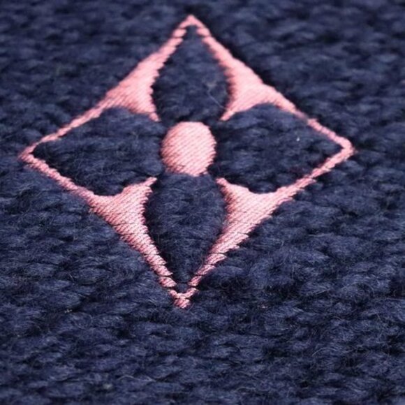 LOUIS VUITTON Echarpe Logomania Muffler Navy Multi M70899 GM0138 - Picture 8 of 12